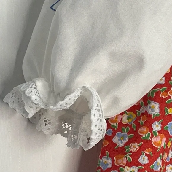 Vintage Baby Girl Prairie Cottage Core Dress Floral Lace 70s-80s ✔️Size - Picture 5 of 15